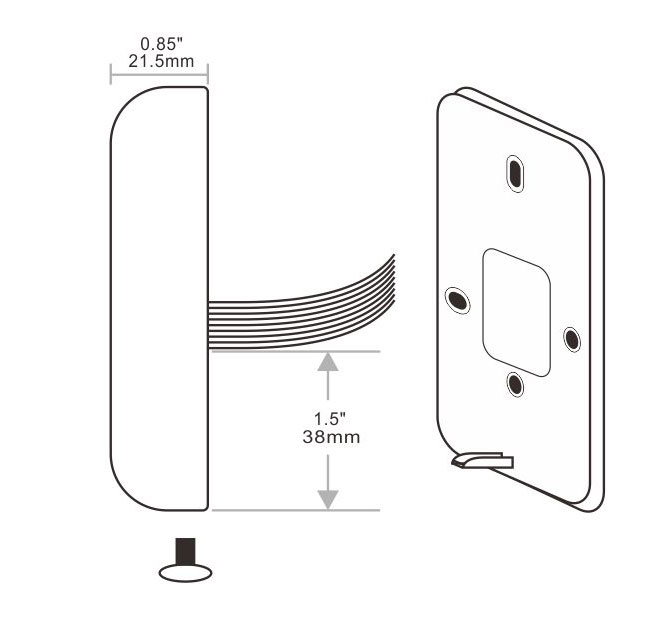 按鍵門禁一體機(jī)的側(cè)視圖