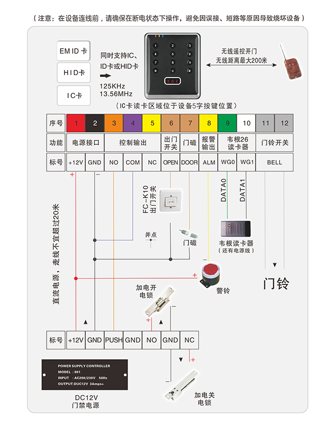 門(mén)禁一體機(jī)連線(xiàn)圖